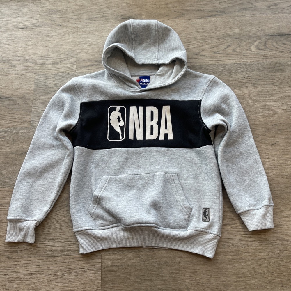NBA Gray and Black Pullover Hoodie Youth  Size 10-12 Young